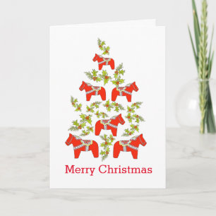 Carte d'arbre de Noël Dala Horse