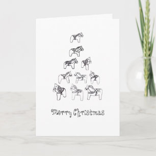 Carte d'arbre de Noël Dala Horse