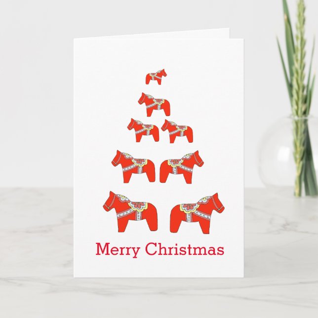 Carte d'arbre de Noël Dala Horse (Devant)
