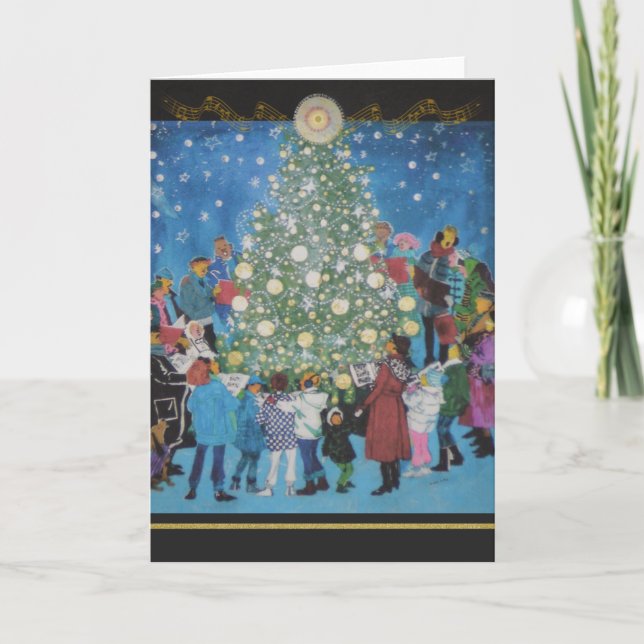 Carte d'arbre de Noël de Carolers de Noël (Devant)