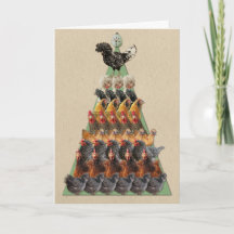Carte d'arbre de Noël de poulet