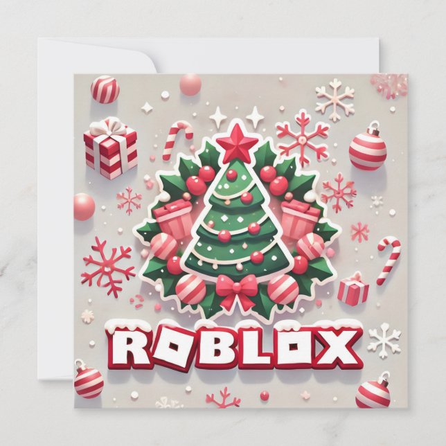 Carte d'arbre de Noël de Robloxo pour enfants (Devant)