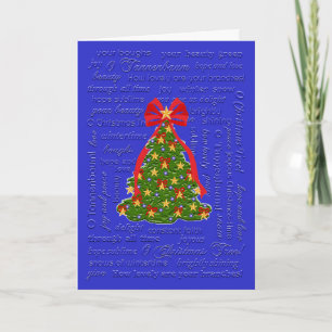 Carte d'arbre de Noël d'O, hymne de louange d'O