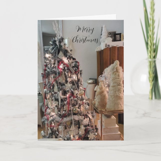 Carte d'arbre de Noël élégante (Devant)
