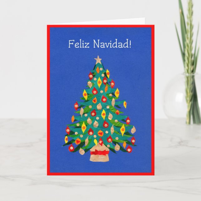 Carte d'arbre de Noël, espagnole (Devant)
