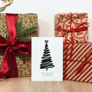 Carte d'arbre de Noël minimaliste scandinave
