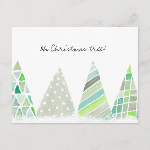 Carte d'arbre de Noël Watercolor
