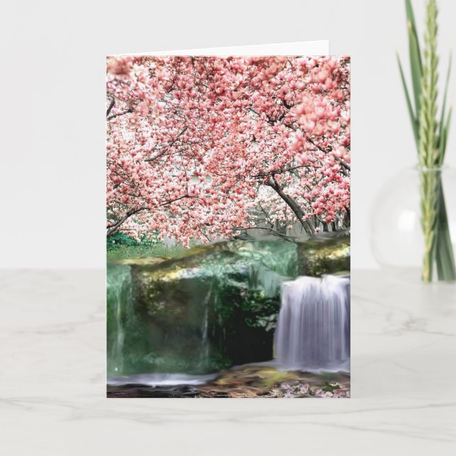 Carte d'arbre en fleurs japonaises Sakura cerise r (Devant)