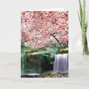Carte d'arbre en fleurs japonaises Sakura cerise r