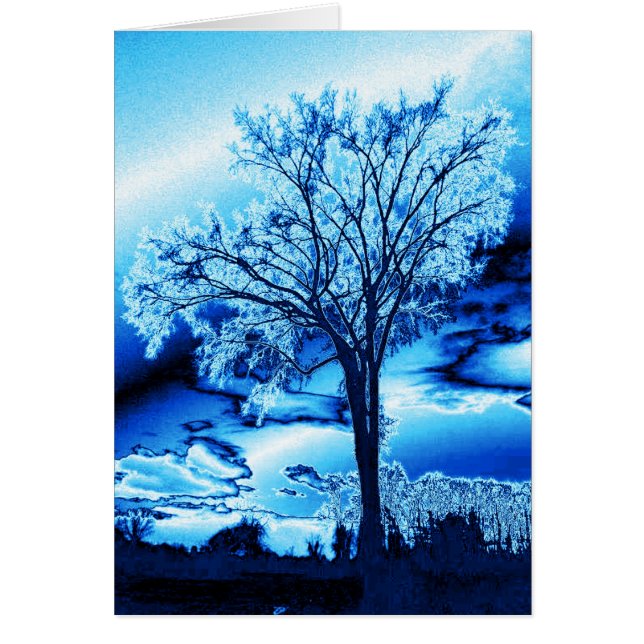 Carte d'arbre glacé bleu (vide) (Devant)