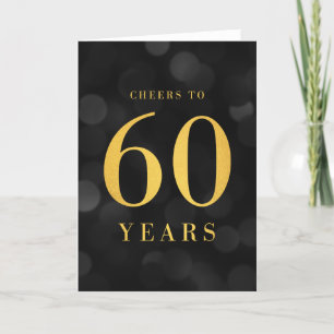 Carte Dark Bokeh Gold salue à 60 ans Anniversaire