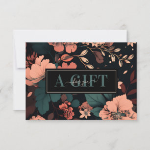 Carte Dark Fall Floral Beauté Business Certificat cadeau