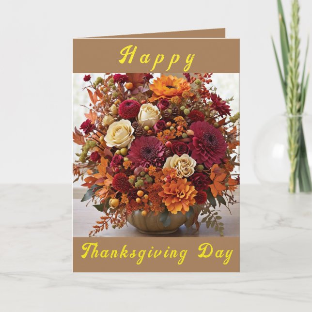 Carte d'arrangement floral de Thanksgiving (Devant)