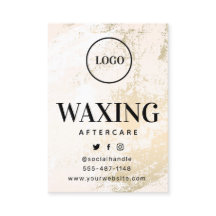 Carte d'arrière-garde Logo Gold Waxing personnalis
