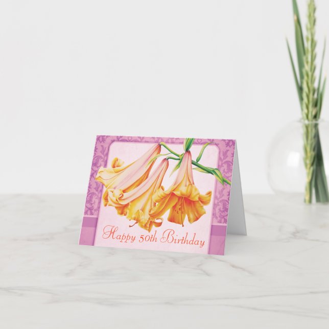 Carte d'art 50e anniversaire "Lilies" (Devant)