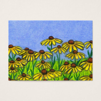 Carte d'art Aceo ~ Souans aux yeux noirs Fleurs