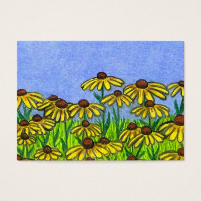 Carte d'art Aceo ~ Souans aux yeux noirs Fleurs (Devant)