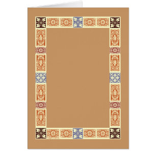Carte d'art Brown bleu vierge à la frontière d'aut