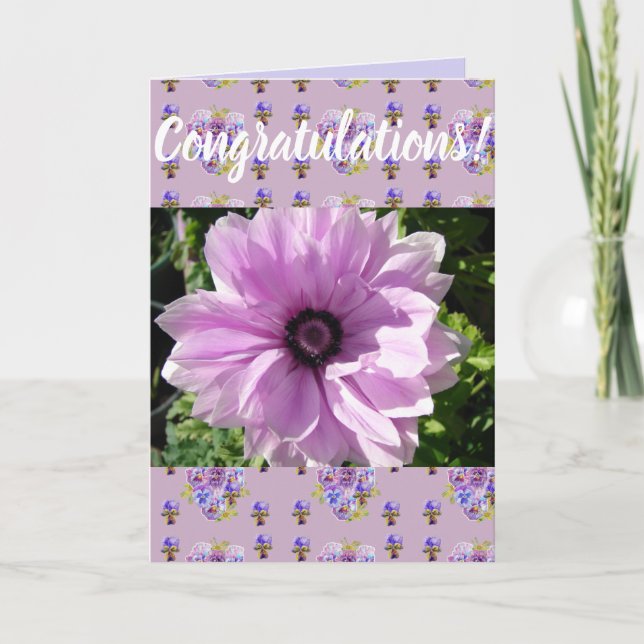 Carte d'art Congatations Florales Fleurs Roses (Devant)