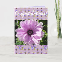 Carte d'art Congatations Florales Fleurs Roses