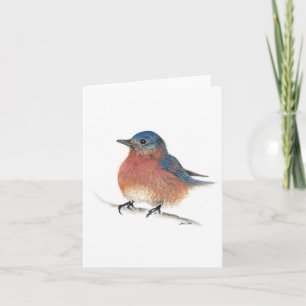 Carte d'art couleur crayon bleu mignon