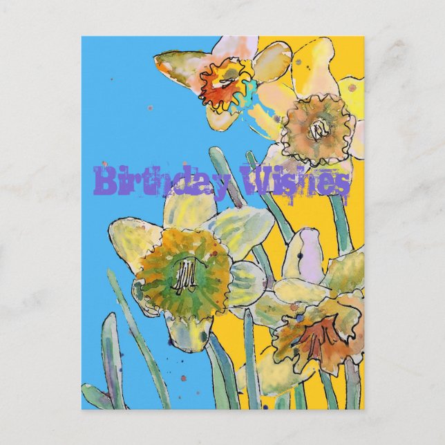 Carte d'art Daffodicolor Yellow Spring Flower (Devant)