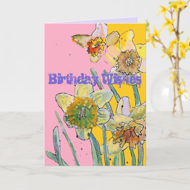 Carte d'art Daffodicolor Yellow Spring Flower (Fleur jaune)