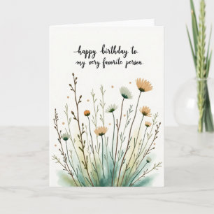 Carte d'art de fleur sauvage douce