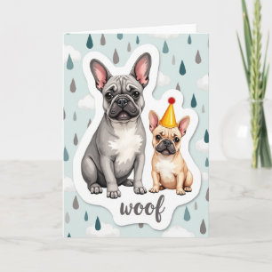 Carte d'art de la Fête des Pères Grey Dog