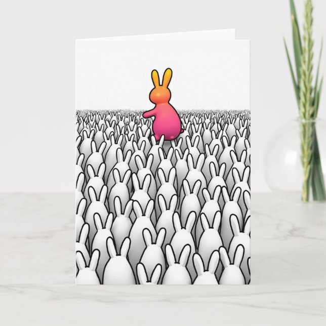 Carte d'art de lapin unique (Devant)