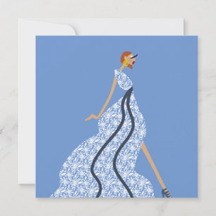 Carte d'art de mode glamour Blue Rhythm Muse