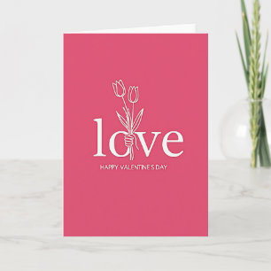 Carte d'art de tulipe d'amour fuchsia