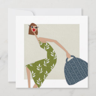 Carte d'art d'illustration de mode estivale Chic D