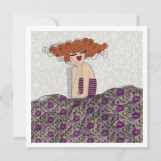 Carte d'art d'illustration de mode florale de fée