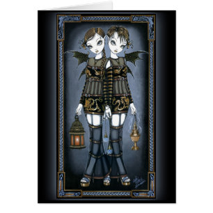 Carte d'art Dragon Twin Fairies "Sienna & Celeste"