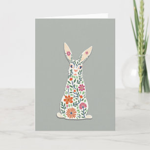 Carte d'art du lapin floral