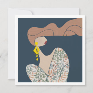 Carte d'art moderne illustrant une femme élégante