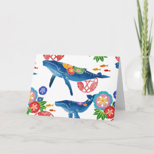 carte d'art motif de style bingata okinawan