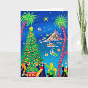 Carte d'art : Noël de baie de bâtis