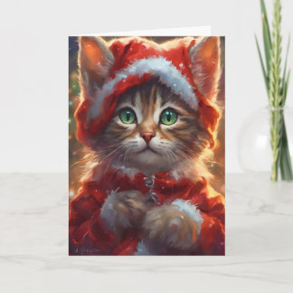 Carte d'art Noël Kitten