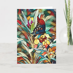 Carte d'art Papillon en verre tendu