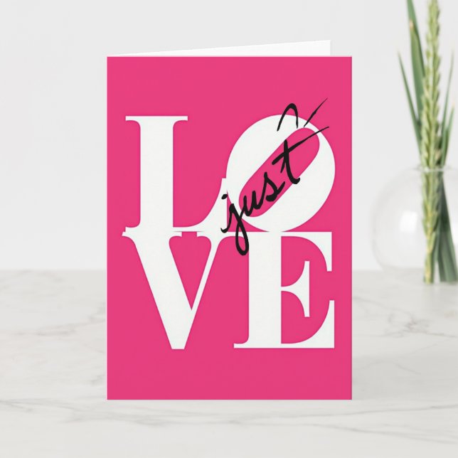 Carte d'art pop audacieuse Just Love (Devant)