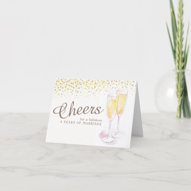 Carte d'art pour le 4ème anniversaire de mariage a (Devant)
