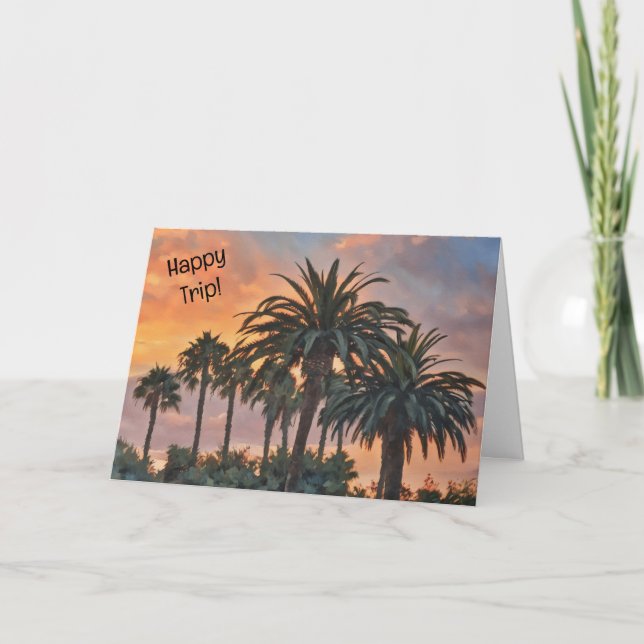 Carte d'art pour un voyage heureux Palm Trees (Devant)