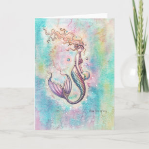 Carte d'art Rainbow Mermaid par Molly Harrison