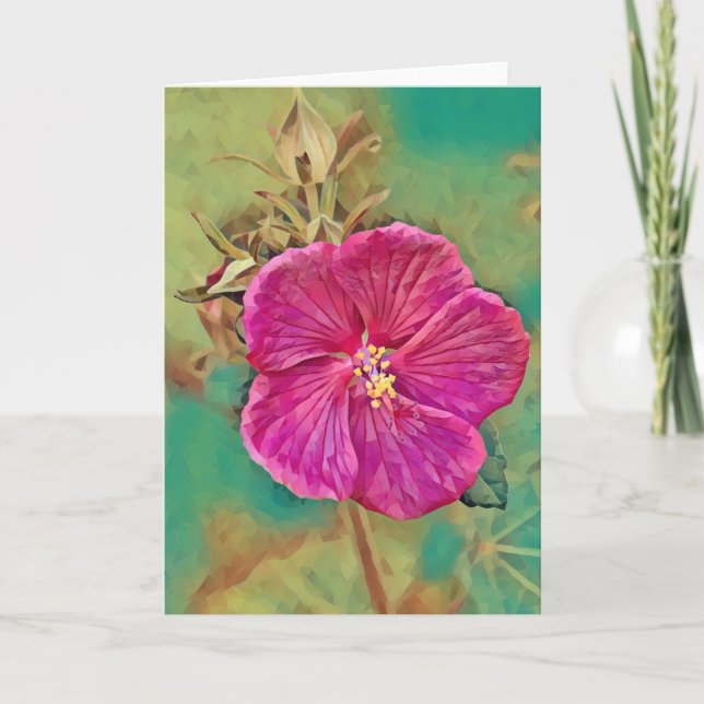Carte d'art rose profond (Devant)