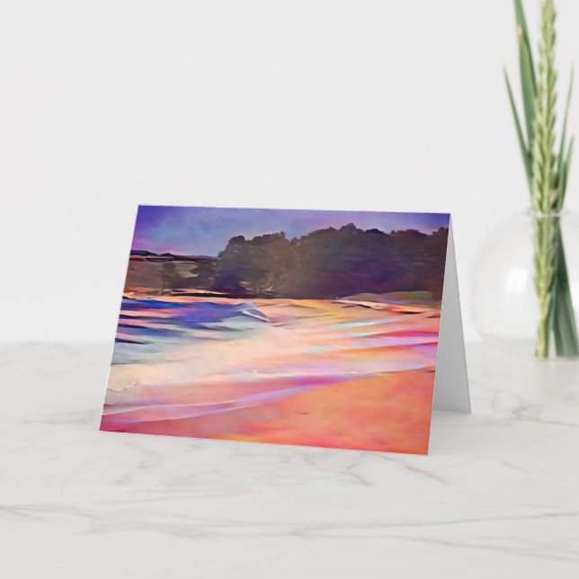 Carte d'art Sunset Watercolor Beach (Devant)