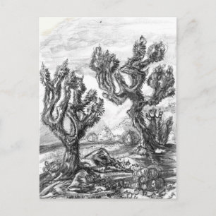 Carte d'art surréaliste Joshua Trees dans le déser