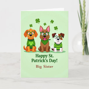 Carte d'art vectoriel de chiens pour la Saint-Patr