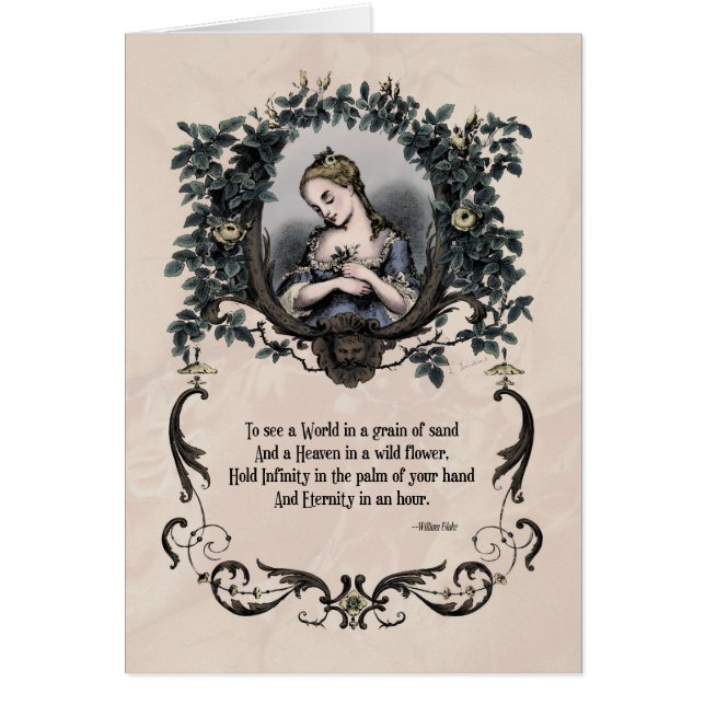 Carte d'art victorienne Blake "To See a World" (Devant)